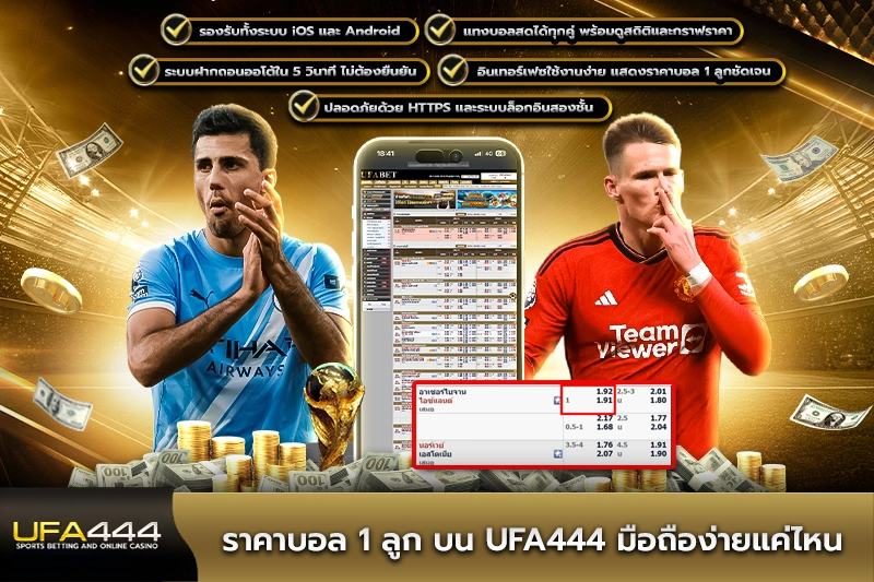 ราคาบอล 1 ลูก บน UFA444 มือถือง่ายแค่ไหน