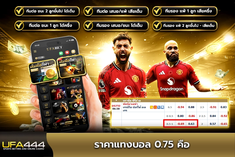 ราคาแทงบอล 0.75 คือ